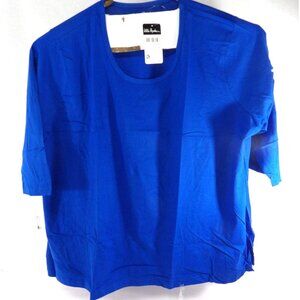 Ulla Popken Swing Time Short Sleeve Tunic Lapis 28/30 NWT